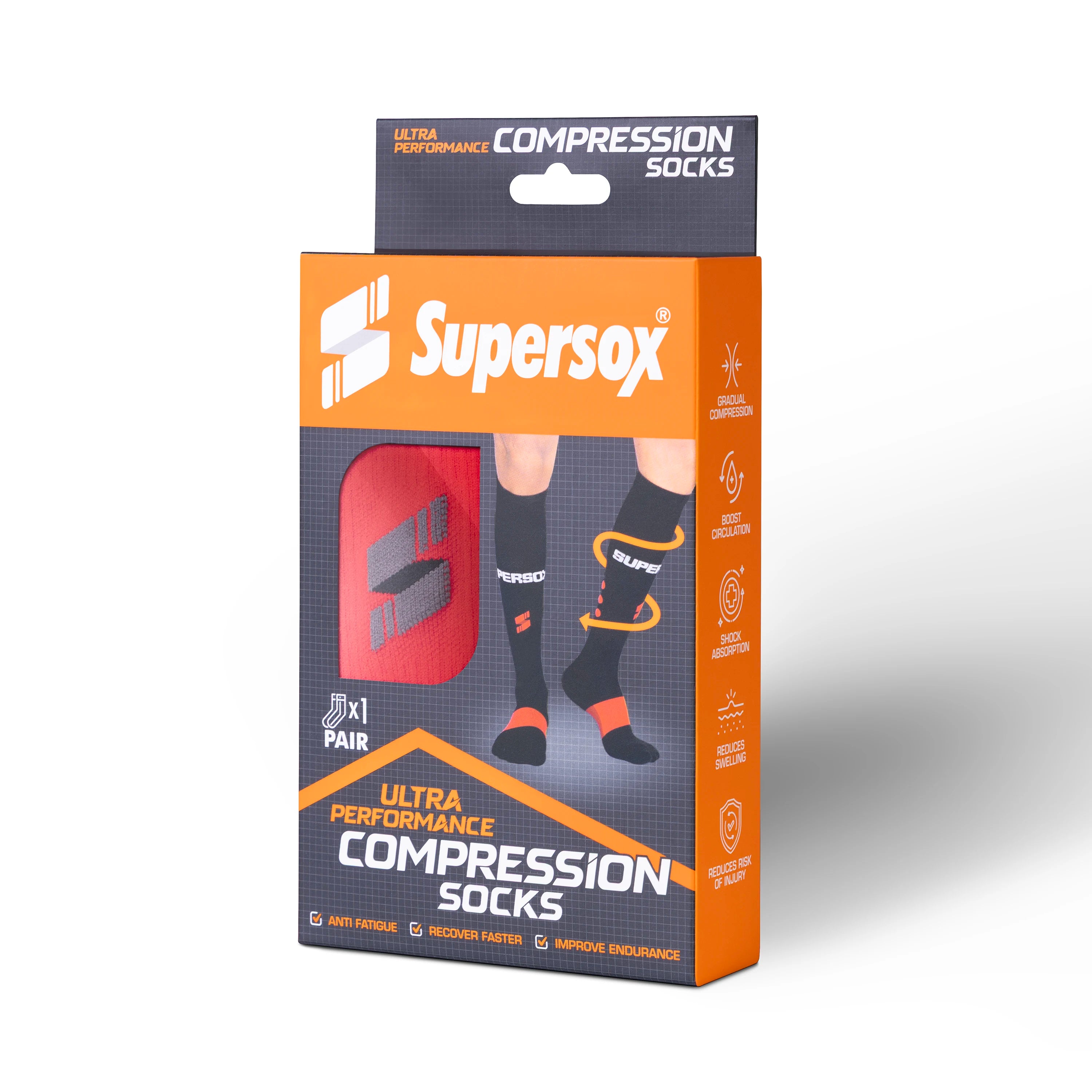 Marathon Compression Red Socks (Pack of 1)