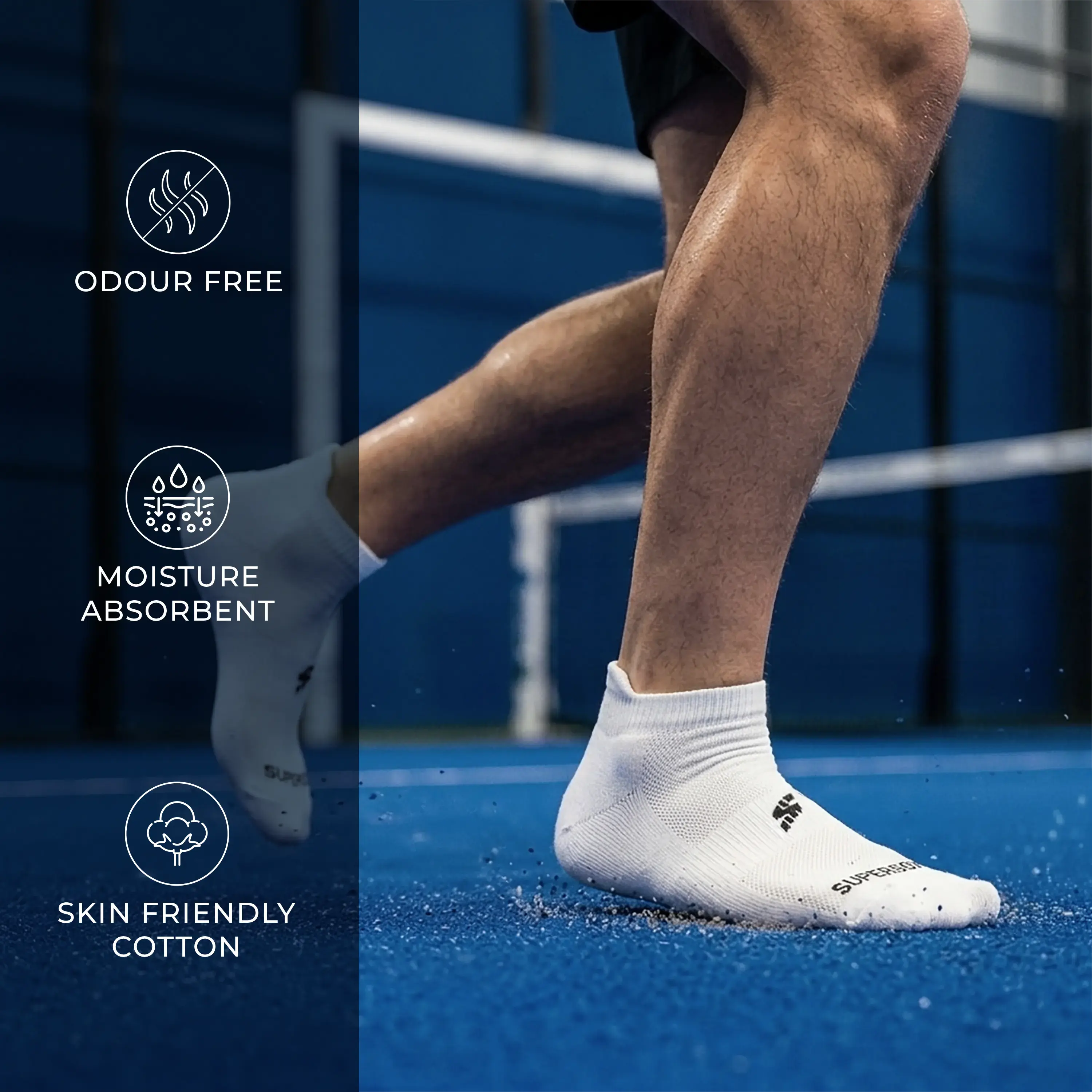 Ankle Length Performance Sports Socks with Breathable Mesh - Men (Pack of 6) Supersox