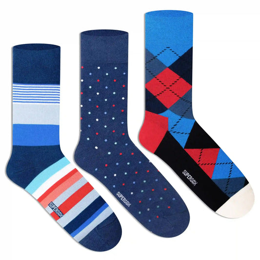 Funky Crew Socks (Unisex) - Pack of 3 3000