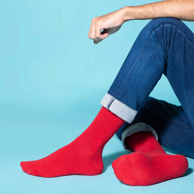 Bright Solid Crew Socks - Unisex (Pack of 1) — Red