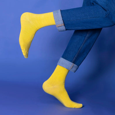 Bright Solid Crew Socks - Unisex (Pack of 1) — Yellow