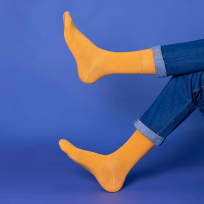 Bright Solid Crew Socks - Unisex (Pack of 1) — Orange