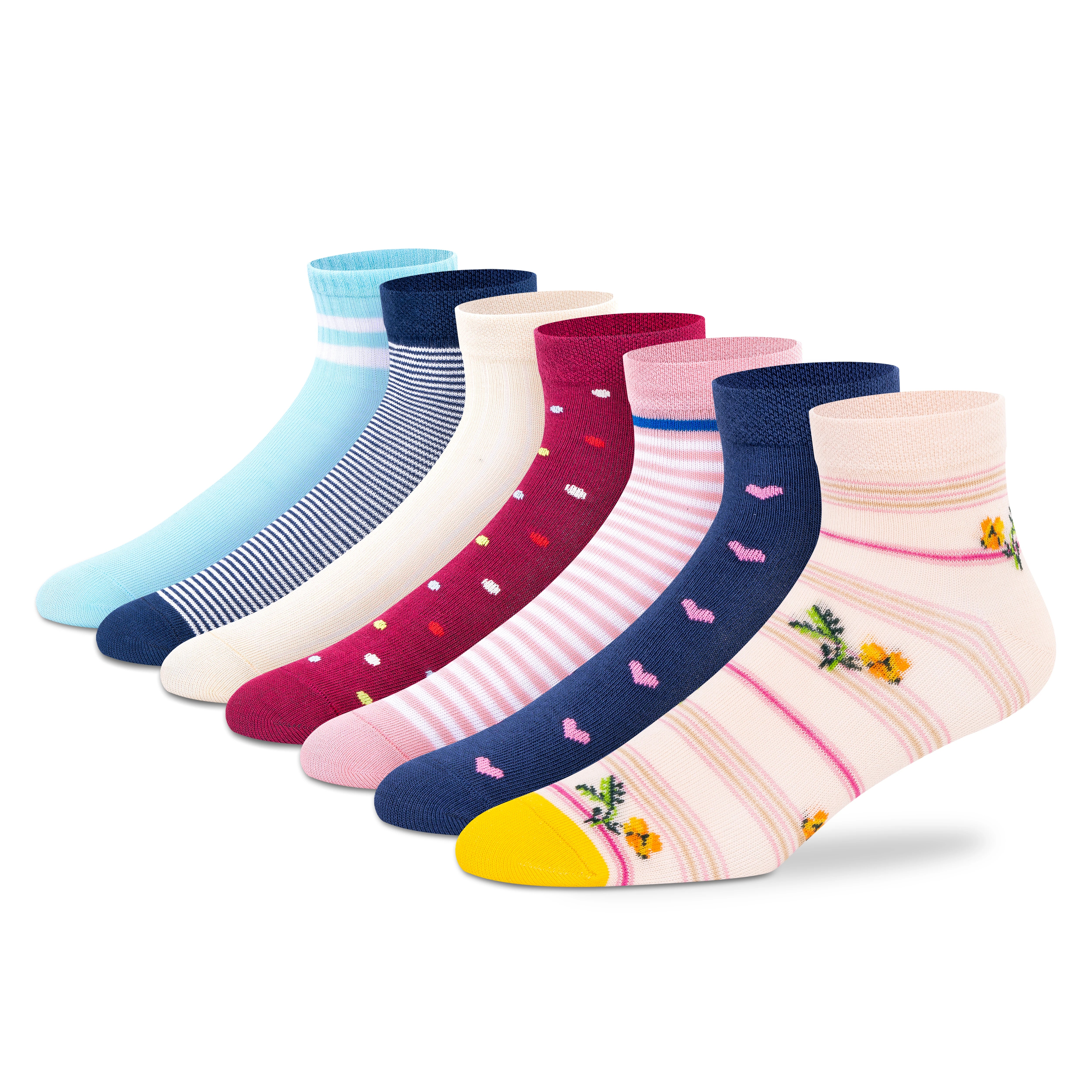 Supersox Travel Pack Ankle Socks - Women (Pack of 7)