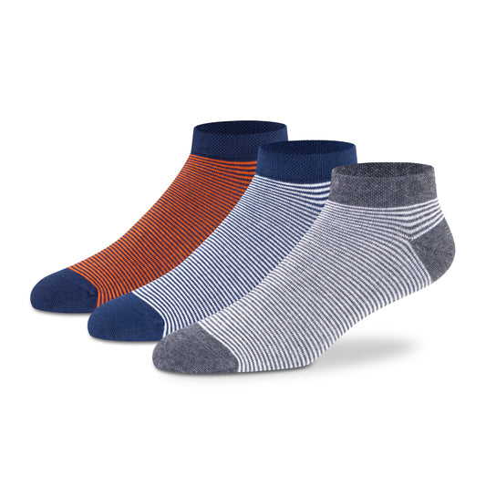 Supersox Plain Stripe Sneaker Socks - Men (Pack of 3)