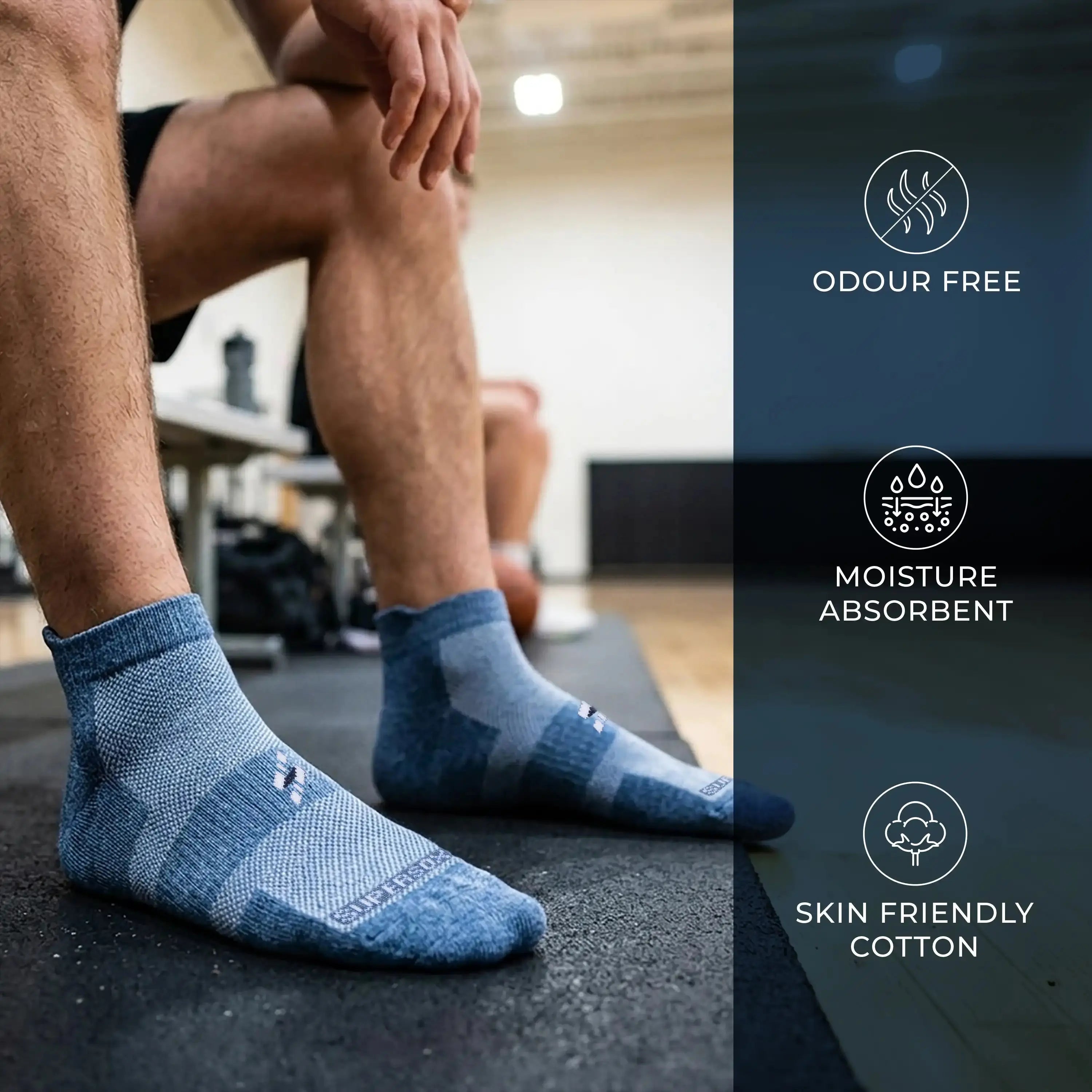 Ankle Length Performance Sports Socks with Breathable Mesh - Men (Pack of 6) Supersox