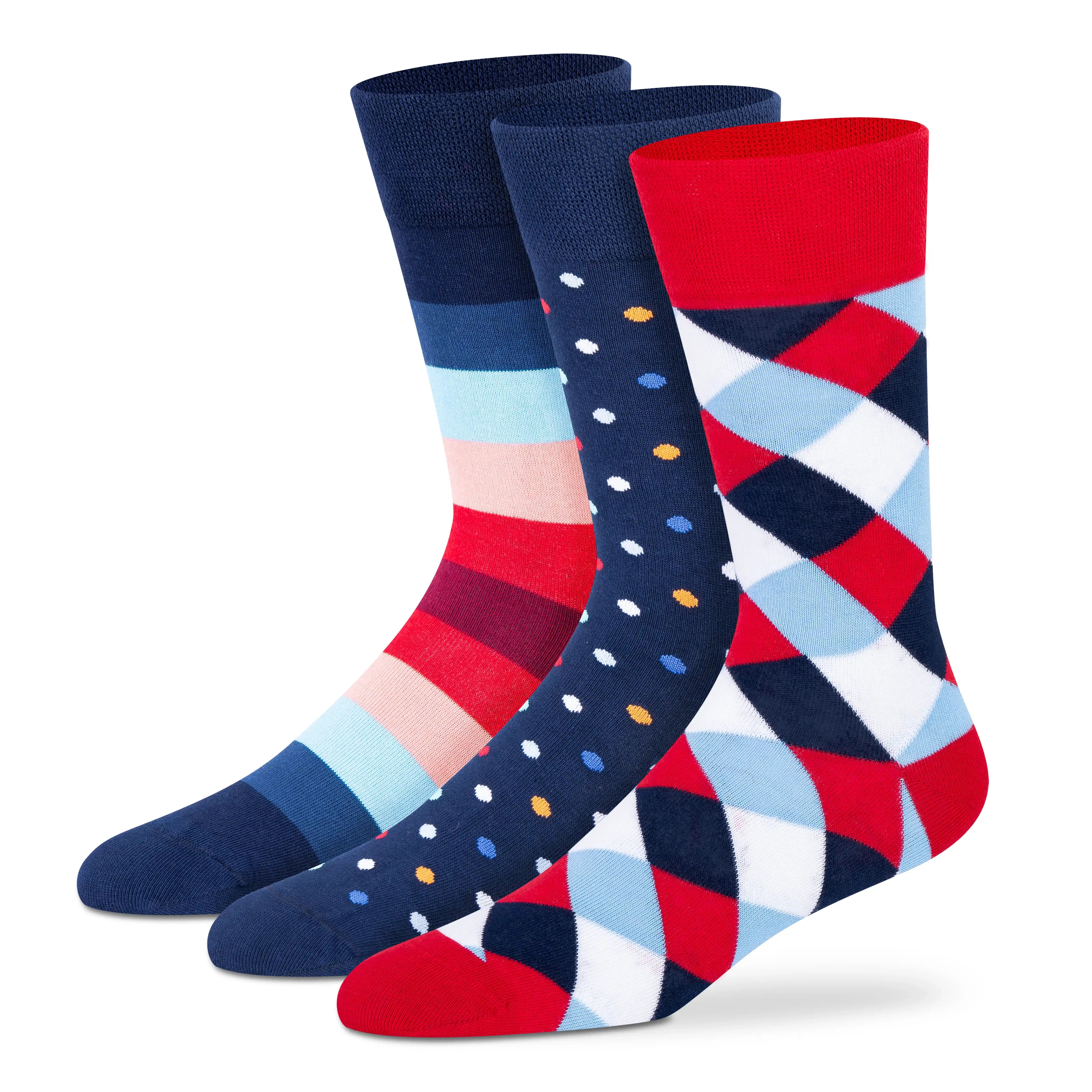 Funky Crew Socks (Unisex) - Pack of 3