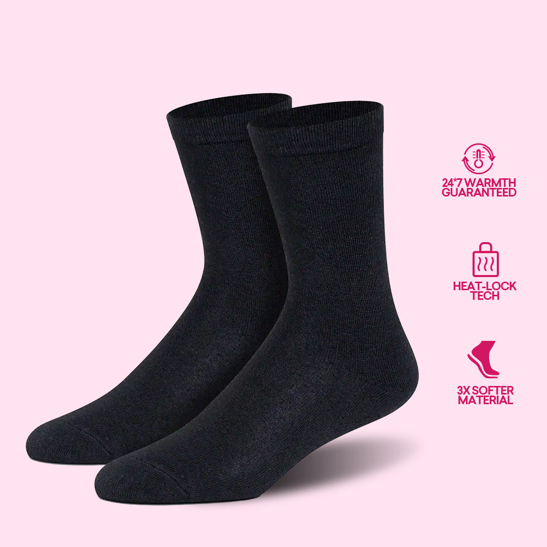 Supersox Winter Black Socks Simla Collection - Women (Pack of 2)