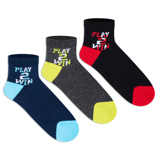 Sports Ankle Socks for Boys (Pack of 3)