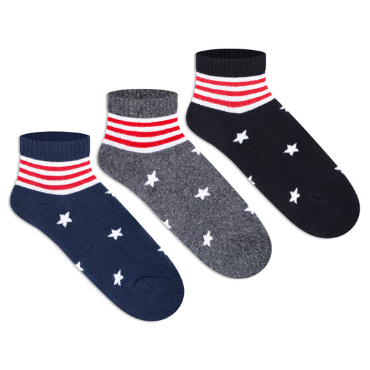 Sports Ankle Socks for Boys (Pack of 3)